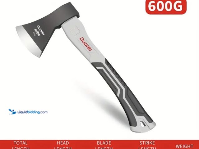 Lot 49-1820372 - New Heavy-Duty Forged Steel Head AND Shock-Absorbing Handle Camping Axe