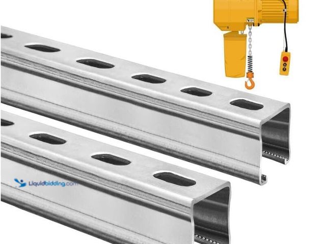 Lot 49-3465311 - Warmfarm 4.6 Feet Length Strut Channel Trolley Track, 1-5/8" 12 Gauge Metal Strut Channel with Slott...