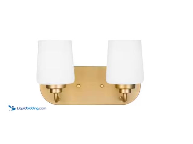 Lot 49-1622789 - Generation Lighting Windom 12 in. 2-Light Satin Brass Contemporary Traditional Wall Bathroom Vanity ...