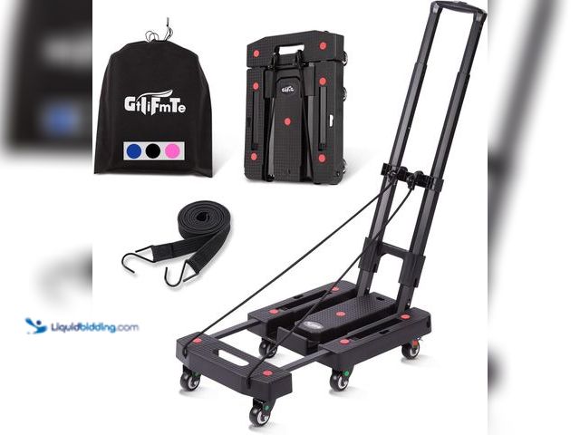 Lot 49-3527259 - Folding Hand Truck Lightweight Hand Truck Dolly Foldable,Luggage cart with 6 Rotate Wheels, Utility ...