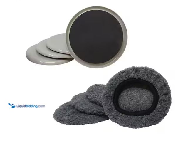 Lot 49-3613505 - Lot of (4) Everbilt 4-3/4 in. Round Plastic Furniture Sliders and Socks for Hard and Carpeted Floor ...