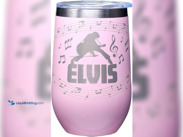 Lot 49-3513533 - Lot of 3. Spoontiques Elvis Etched Stainless Steel Tumbler - Insulated Wine Tumbler with Lid – Doubl...