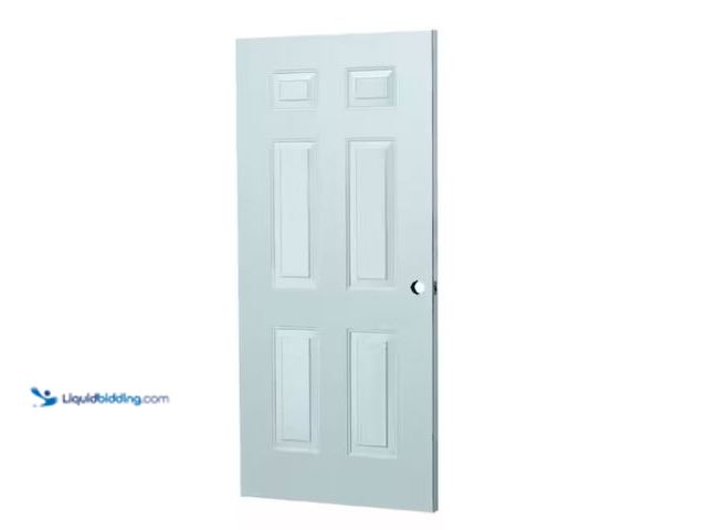 Lot 49-3611877 - L.I.F Industries 30 in. x 80 in. 6-Panel Gray Reversible Fire Primed Steel Commercial Door Slab, Mod...