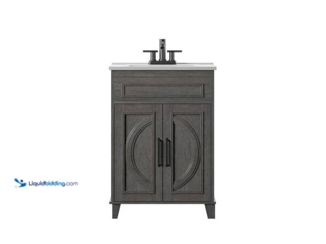 Lot 49-5548772 - Twin Star Home Genevieve 24 in. D x 18 in. W x 34 in. H Bath Vanity in Weathered Gray with Vanity To...