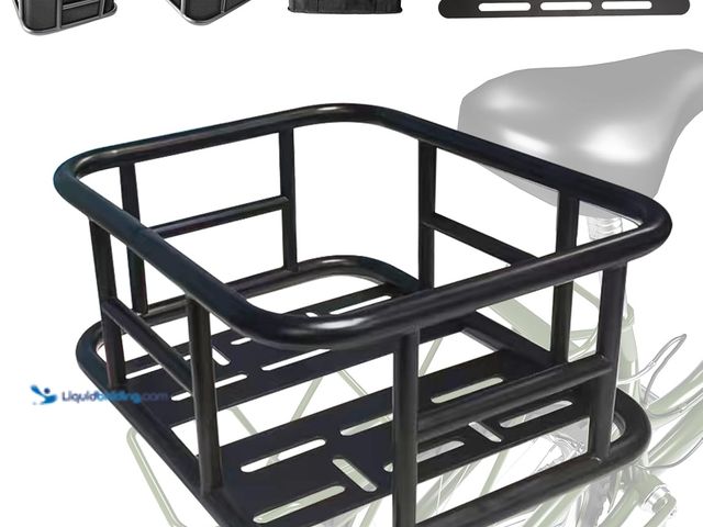 Lot 49-5487579 - Bike Basket Rear, Bicycle Basket with Liner,Waterproof Cover,Cargo Net, Large Bike Back Baskets, Hea...