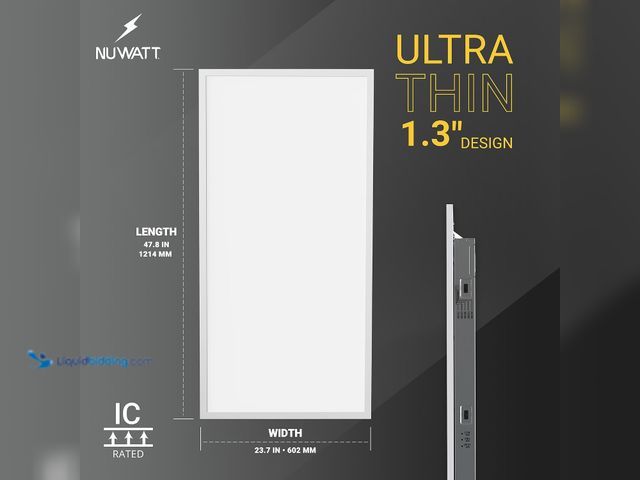 Lot 49-5572014 - NUWATT 2x4 LED Flat Panel Lights, 50W/40W/30W, 5CCT 3000K-6500K, DLC,. Model: 810066274310. Unused