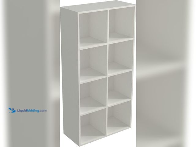 Lot 49-5544201 - OSCHF 8-Cube Storage Shelf Bookcase - Wooden 4-Tier Floor Standing Open Bookshelf, Modern TV Stand u...