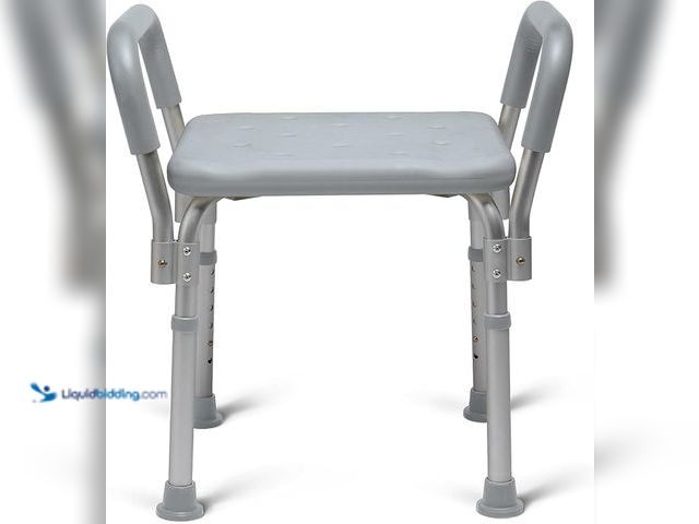 Lot 49-3528000 - Medline Backless Shower Chair with Arms - 350 lb. capacity, Bench, Stool, Seat for Elderly, Seniors ...