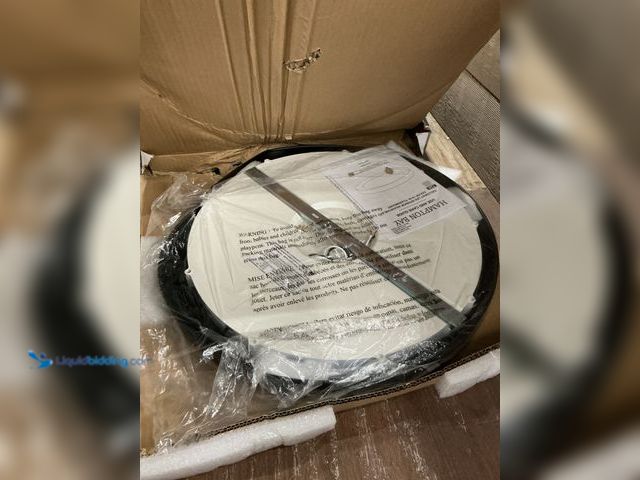 Lot 49-5463793 - HOME DECORATORS COLLECTION - Calloway 19 in. Matte Black Concave Selectable LED Flush Mount Unused