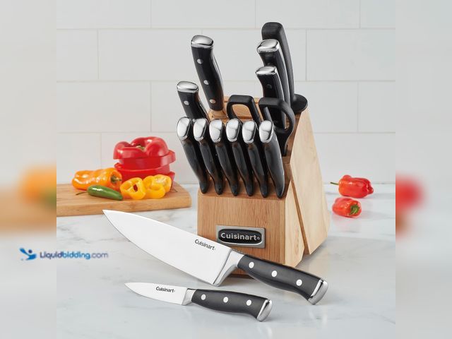 Lot 49-5544607 - CUISINART Block Knife Set, 15pc Cutlery Knife Set with Steel Blades for Precise Cutting, Lightweight...