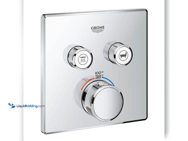 Lot 49-1598906 - GROHE Dual Function Thermostatic Valve Trim with Diverter, Model # 29141000, MSRP $685.60, Unused, H...