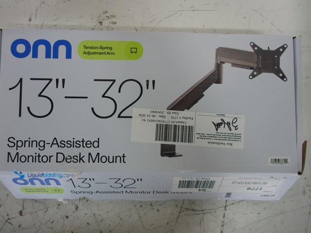 Lot 49-1625836 - onn Spring Assisted Desk Mount for 13" to 32" Monitors/TVs, 3x Load Tested, Holds up to 19.8 lbs., M...