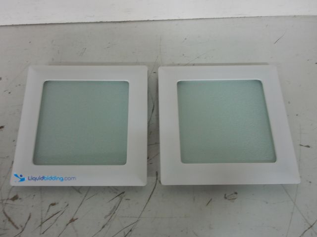 Lot 49-3616925 - Set of (2) Halo 9 in. White Recessed Ceiling Light Square Trim with Glass Albalite Lens - Unused SKU...