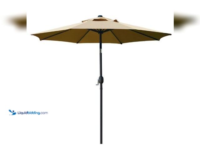 Lot 49-5436682 - Sunnyglade 9' Patio Umbrella Outdoor Table Umbrella with 8 Sturdy Ribs (Tan). Model #B01MG7HADL. Sli...