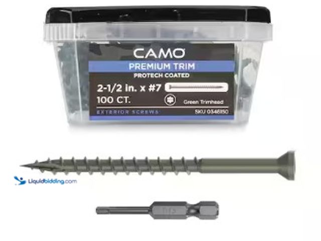 Lot 49-2025370 - Lot of (3) CAMO 2-1/2 in. #7 ProTech Green Premium Star Drive Trim Screws (100-Count), Model # 03461...