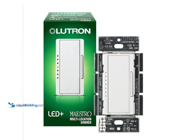 Lot 49-5449706 - Lutron
Maestro LED+ Dimmer Switch for Dimmable LED Bulbs, 150W/Single-Pole or Multi-Location, White...