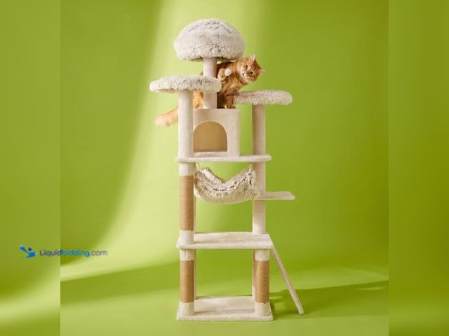 Lot 49-5560124 - Vibrant Life 8-Level Cat Tree, Cream, 73". Unused. Damage to packaging