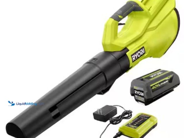 Lot 49-2022804 - RYOBI 40V 120 MPH 550 CFM Cordless Battery Leaf Blower With 4.0 Ah Battery and Charger, Model # RY40...