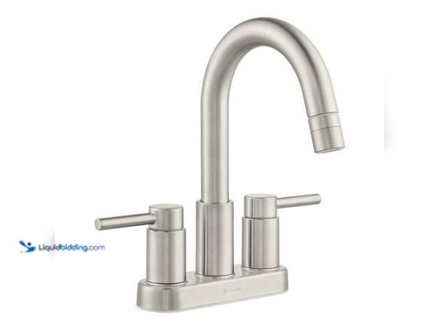 Lot 49-5546783 - Glacier Bay Dorind 4 in. Centerset Double-Handle Pull Down Bathroom Faucet in Brushed Nickel Model #...