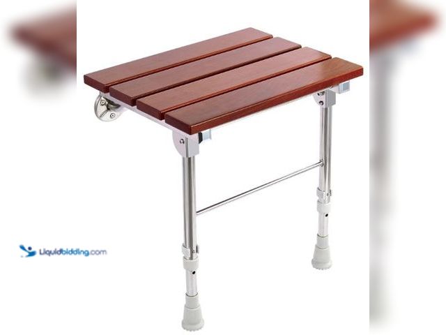 Lot 49-5436299 - Folding Shower Seat Wall Mounted with Legs, Shower Seat Benches Stool Chair for Inside Shower, Fold ...