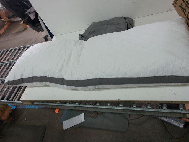 Lot 49-1578015 - 20" x 54" Shredded Memory Foam Body Pillow with Gray Pillowcase, Slightly used, Minor dust spots.   ...