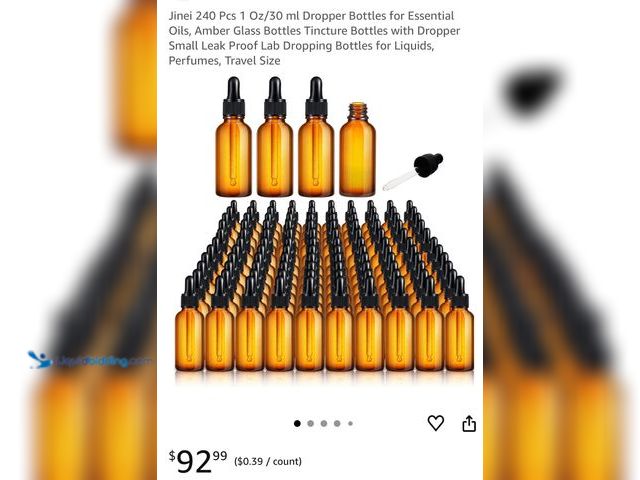 Lot 49-1811884 - Case of 30 ml amber dropper bottles 240 count in sealed case. Unused.