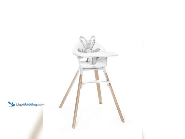 Lot 49-5545091 - Stokke Clikk High Chair, White - All-in-One High Chair with Tray + Harness - Light, Durable & Travel...