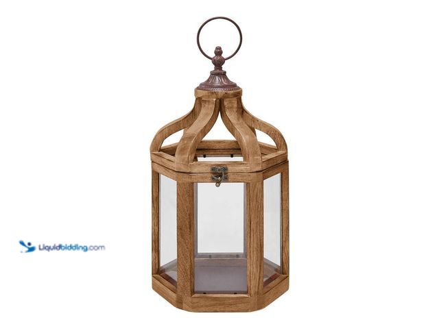 Lot 49-5560130 - Hampton Bay
Brown Small Wood Lantern with Metal Top. Model # DC14-11768. Unused