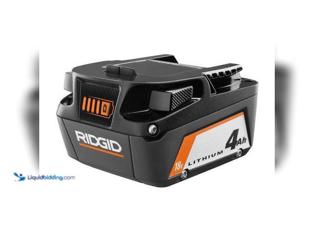 Lot 49-5543911 - RIDGID 18V Lithium-Ion 4.0 Ah Battery, Model # AC87004,  new/factory sealed.