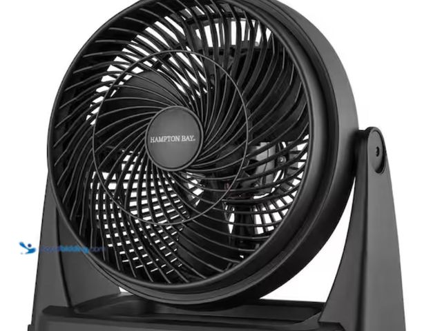 Lot 49-3614651 - Hampton Bay 11 in. 3 Speed Portable Desk Fan in Black, Model # TF-1010S, Used, Powers on.  Ref#RELIS...