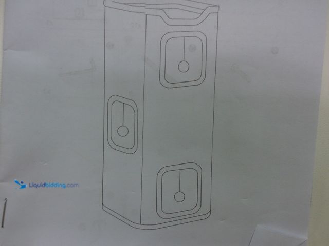 Lot 49-3473666 - 3 Tier Enclosed Cat Tower With # Lookout Holes, Blue and White, Slightly used.  Ref#BULK1126