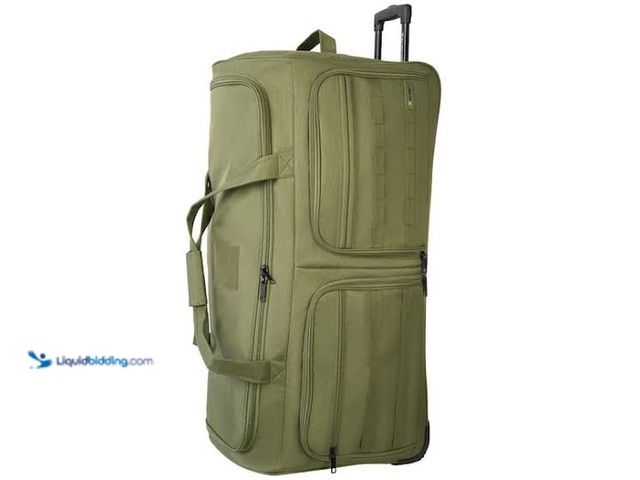 Lot 49-5543381 - Green Large Rolling Duffel Bag. Unused.
