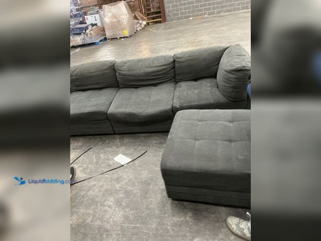 Lot 49-5484921 - 6pc Dark Gray Couch (dirty) (torn) Used
