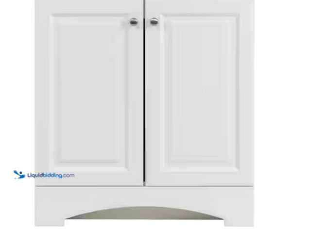 Lot 49-1624710 - Glacier Bay 31 in. Single Sink White Freestanding Bath Vanity (Cabinet Only) Model # GB30P2-WH, Unus...