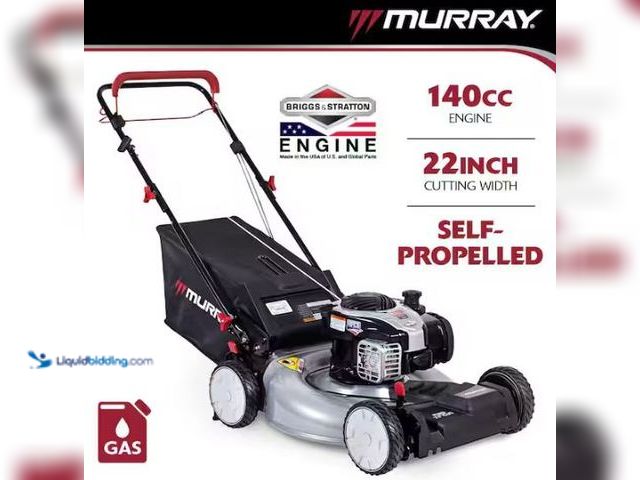 Lot 49-1577409 - Murray 22 in. 140 cc Briggs & Stratton Walk Behind Gas Self-Propelled Lawn Mower with Front Wheel Dr...