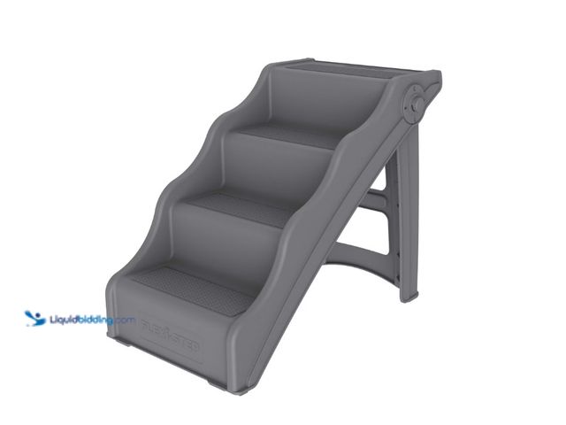 Lot 49-1622969 - Tzumi Tail Waggers Dog Stairs Flexi-Step, Foldable Dog Steps with 4-Step Design and Non-Slip Treads,...