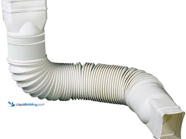 Lot 49-5554381 - QTY 8 - Amerimax Flex-A-Spout 4.5 in. H x 4.5 in. W x 25.5 in. L White Vinyl Downspout Extension. Mo...