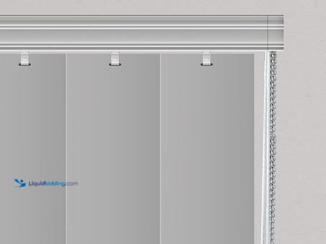Lot 49-2026037 - Vertical Blind Headrail. Model # 1004418287. MSRP: $45.75. Unused, Has Attachments.  Ref#HD0925