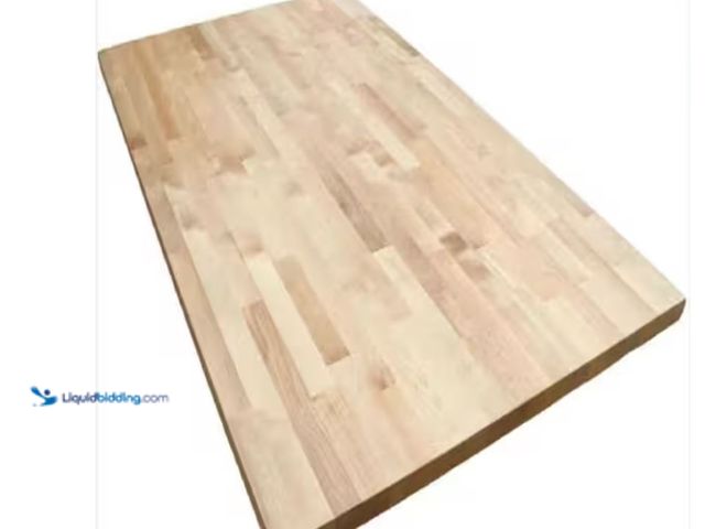 Lot 49-2020993 - Hampton Bay 4.4ft. L x 26 in  Unfinished Birch Solid Wood Butcher Block Countertop with Square Edge,...