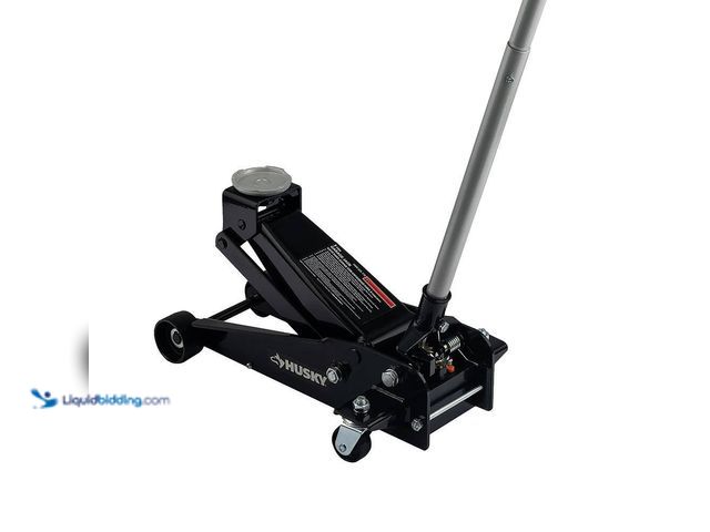 Lot 49-5453654 - Husky 3-Ton Floor Garage Car Jack. [Model # HD00107] Used. Unable to test. Scuffs/scratches