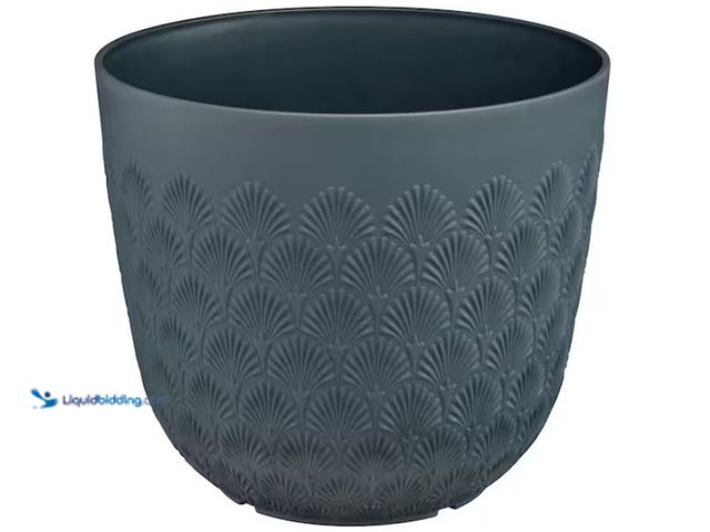 Lot 49-1547729 - Vigoro 16 in. Aviva Deep Sea Recycled Materials Planter (16 in. D x 14 in. H) Model # MT5100920, Unu...