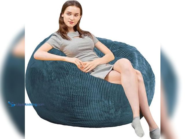 Lot 49-3430475 - Kisoy Bean Bag Chair 3Ft Luxurious Faux Rabbit Fur Memory Foam Bean Bag Chairs for Adults/Teens with...