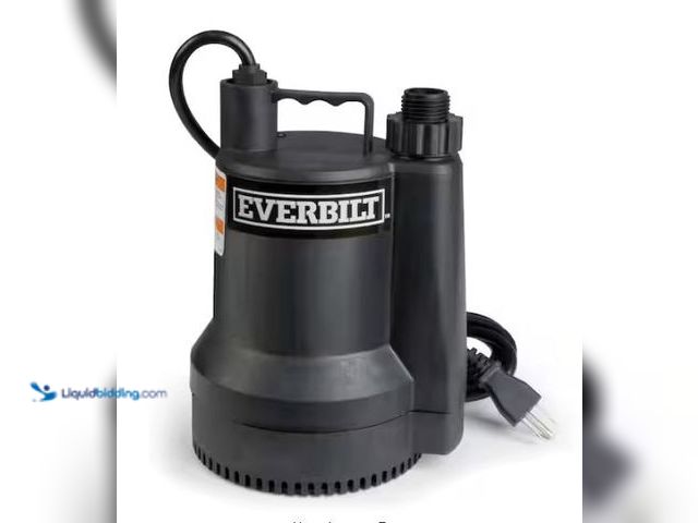 Lot 49-1577056 - Everbilt 1/6 HP Plastic Submersible Utility Pump, Model # SUP54-HD, Used, Works, Powers on.   Ref#HD...