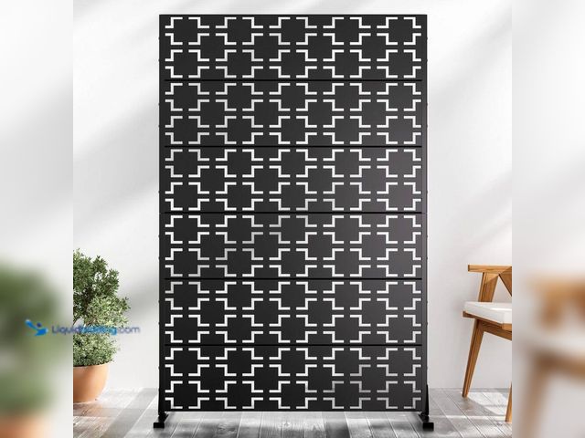 Lot 49-3562116 - Lumioca
1-Piece 46.8 in. W x 71.37 in. H Black Square Metal Outdoor Privacy Screen Decorative Art P...