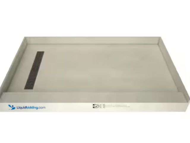 Lot 49-1623521 - Tile Redi  Trench 36 in. x 60 in. Single Threshold Shower Base with Left Drain and Brushed Nickel Tr...