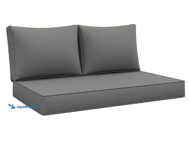 Lot 49-1553995 - Outdoor Loveseat Cushion Set 46 X 26 Inch Water Repellent & Fadedness Patio Furniture Cushions, Remo...