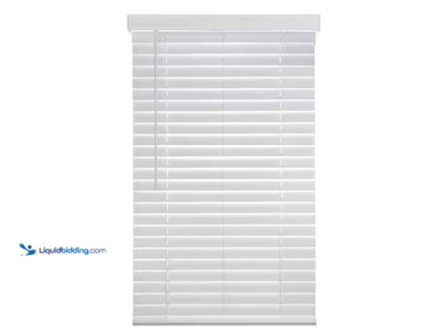 Lot 49-1625386 - Lot of (2) Home Decorators Collection White Cordless Faux Wood Blinds for Windows with 2 in. Slats -...