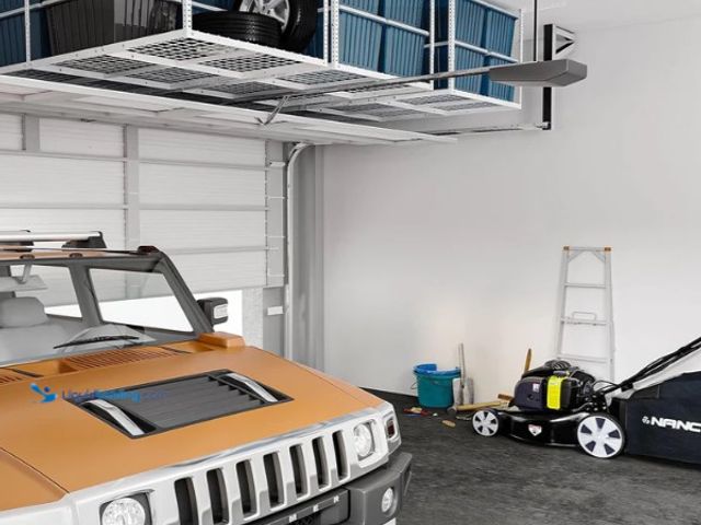 Lot 49-1557103 - FLEXIMOUNTS Overhead Garage Ceiling Hanging Storage Rack, 3ftx8ft, WHITE, Model # GR38W, Unused.   R...