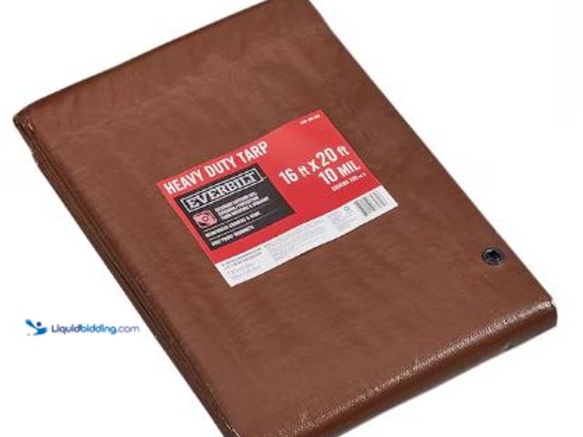 Lot 49-1517036 - Everbilt
16 ft. x 20 ft. Brown and Silver Heavy Duty Tarp, Model # PYHD1620, Unused   Ref#HD-0725