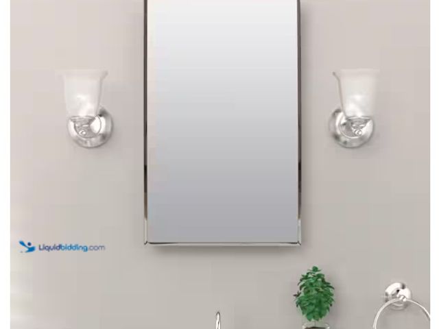 Lot 49-1575580 - Lot of (2) Zenith 16 in. W x 26 in. H Rectangular Recessed or Surface Mount Framed Medicine Cabinet ...